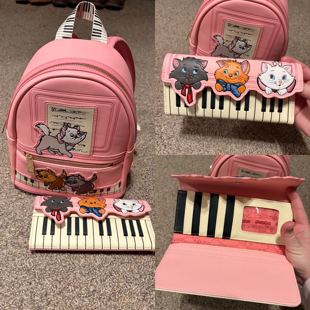 Aristocats Disney Loungefly Backpack & Wallet